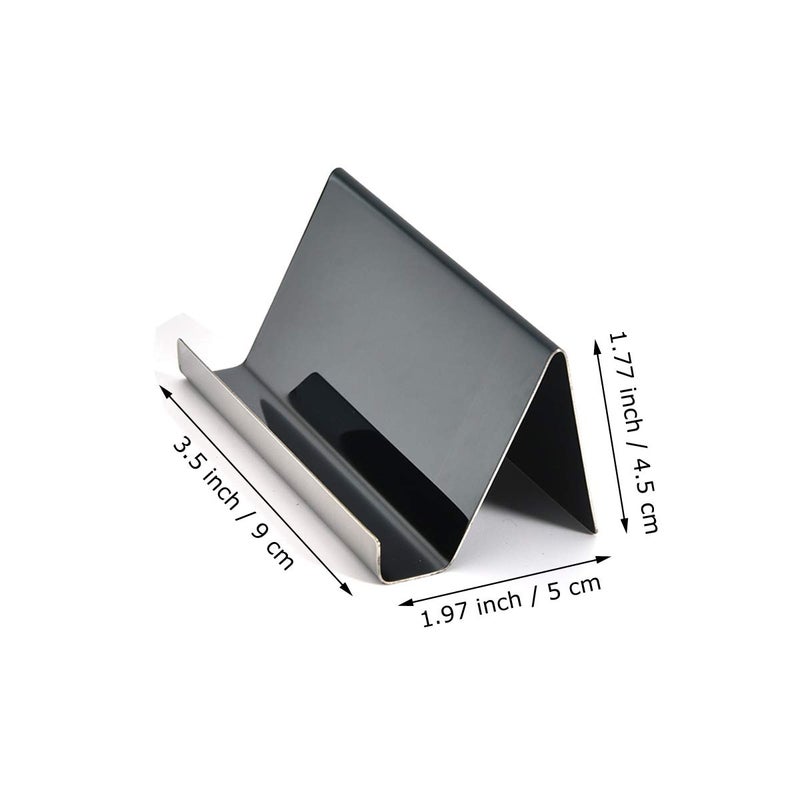 Enyuwlcm Metal Desktop Card Holder for Desk Stainless Steel Business Card Stand for Men Office Black 2 Pack - Image 2